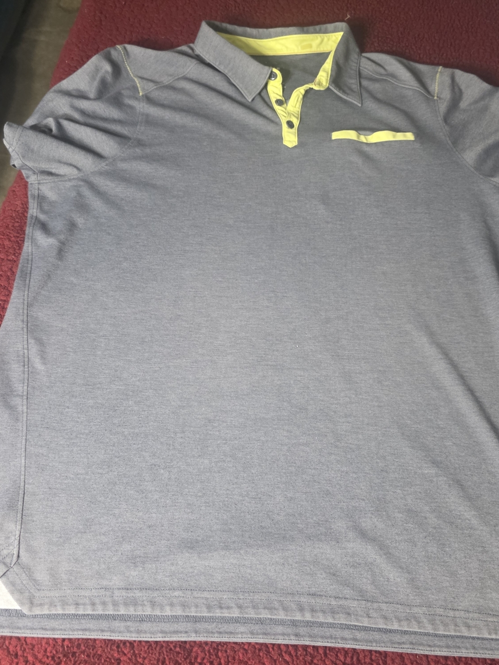Oakley Hydrolix Golf Polo Shirt Mens XXL Tailored Fit Gray Neon Yellow Trim
